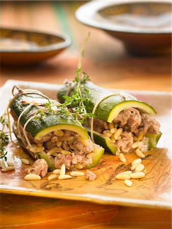 simsearch:652-03801000,k - Zucchinis stuffed with lamb and pine nuts Stock Photo - Premium Royalty-Free, Code: 652-03803492