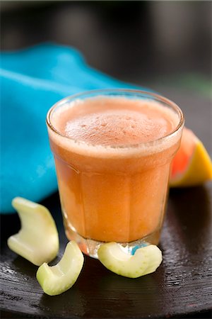 Grapefruit,celery and carrot  smoothie Stock Photo - Premium Royalty-Free, Code: 652-03803552