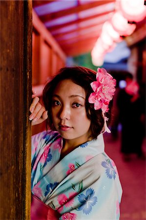 stimulation - Young woman in Yukata at Matsuri at night Stock Photo - Premium Royalty-Free, Code: 669-08580958