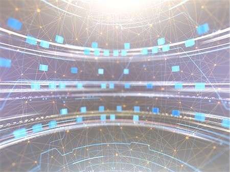 Moving Light Beam in Network Space Stock Photo - Premium Royalty-Free, Code: 669-09146247