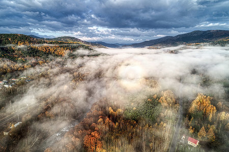 Sea of Clouds Autumn Foliage Foto de stock - Sin royalties Premium, Código: 669-09227589