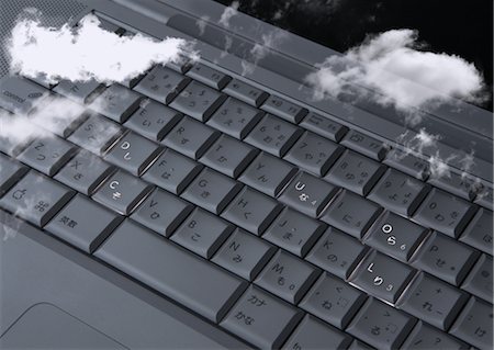 Clouds and computer keyboards Stock Photo - Premium Royalty-Free, Code: 670-05652926