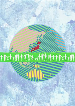 People holding hands and globe Stock Photo - Premium Royalty-Free, Code: 670-05854805