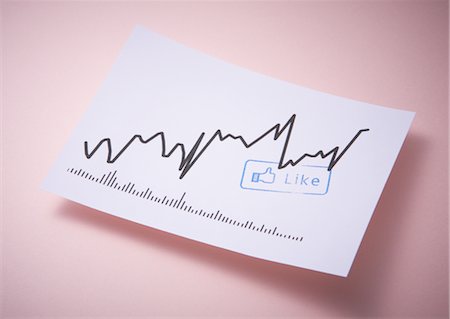 Graph with "like" stamp Foto de stock - Sin royalties Premium, Código: 670-05854836
