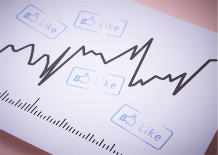 Graph with "like" stamps Foto de stock - Sin royalties Premium, Código: 670-05854838