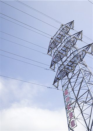 Transmission line tower Foto de stock - Sin royalties Premium, Código: 670-06450299
