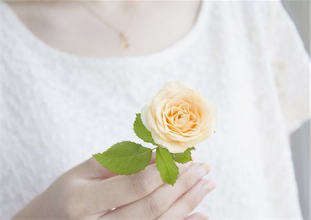 simsearch:670-06450369,k - Main tenant une orange rose Photographie de stock - Premium Libres de Droits, Code: 670-06450325