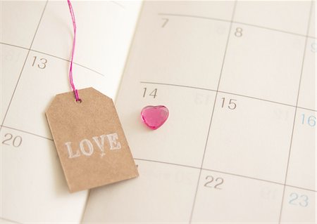 Diary with marked Valentine's Day Foto de stock - Sin royalties Premium, Código: 670-06451356