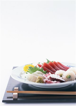 simsearch:670-02108113,k - Sashimi assorti Photographie de stock - Premium Libres de Droits, Code: 670-02110090
