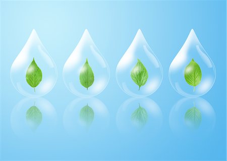 ecology - Leaf within droplet Stock Photo - Premium Royalty-Free, Code: 670-03607513