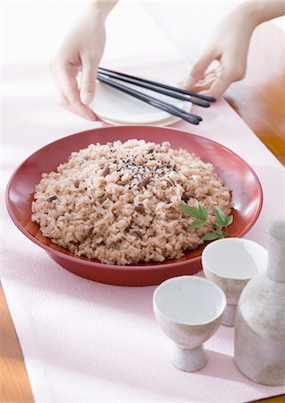 simsearch:670-03709252,k - Festive red rice and Japanese sake Foto de stock - Sin royalties Premium, Código: 670-03886009