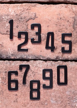primero - Numbers on bricks Foto de stock - Sin royalties Premium, Código: 670-03886363