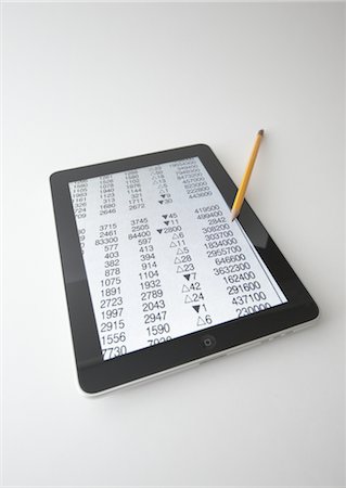stock exchange - Tablet PC and pencil Stock Photo - Premium Royalty-Free, Code: 670-03886580