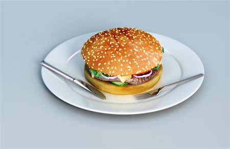 Oversized burger Stock Photo - Premium Royalty-Free, Code: 671-02092132