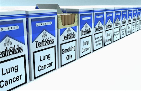 death and illustration - Cigarette boxes Stock Photo - Premium Royalty-Free, Code: 671-02101883