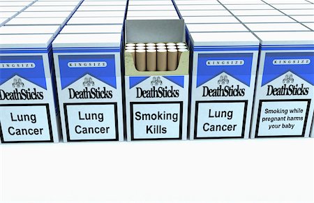 death and illustration - Cigarette boxes Stock Photo - Premium Royalty-Free, Code: 671-02101999