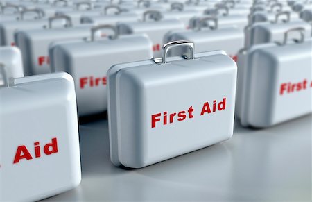 First aid boxes Fotografie stock - Premium Royalty-Free, Codice: 671-02102440