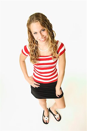 female flip flops - Portrait of a blonde teen. Stock Photo - Premium Royalty-Free, Code: 673-02137981