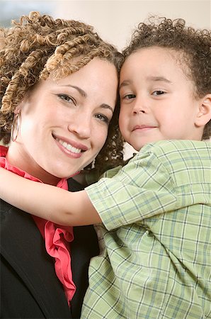 Close-up portrait of a mother with her young son. Stock Photo - Premium Royalty-Free, Code: 673-02138016