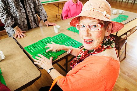 old man playing bingo