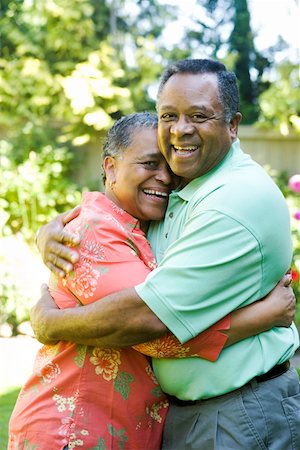 seniors embrace touching - Couple embracing outdoors Stock Photo - Premium Royalty-Free, Code: 673-02139573