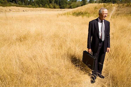 Businessman standing in field Stock Photo - Premium Royalty-Free, Code: 673-02141792