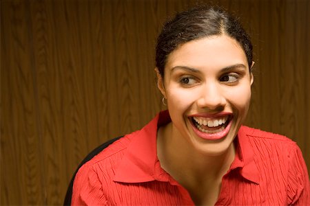 simsearch:673-02143377,k - Close up of woman laughing Stock Photo - Premium Royalty-Free, Code: 673-02142221