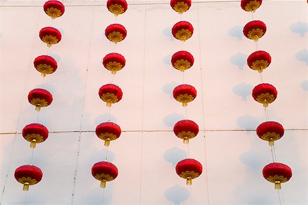 rows of lamps - Lanterns on department store for Chinese Lunar New Year, Beijing, China Stock Photo - Premium Royalty-Free, Code: 673-02142588