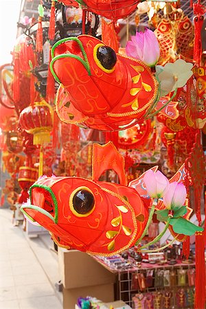 Chinese Lunar New Year decorations in market, Tianjin, China Stock Photo - Premium Royalty-Free, Code: 673-02142602