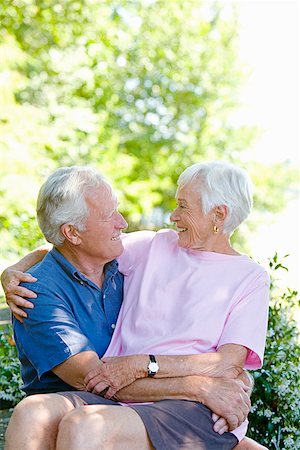 simsearch:400-04890264,k - Senior couple smiling at each other Stock Photo - Premium Royalty-Free, Code: 673-02142888