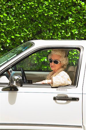 fashion photography elderly women - Senior woman driving car Stock Photo - Premium Royalty-Free, Code: 673-02143197