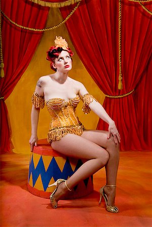 pin up - Woman wearing strapless circus costume Stock Photo - Premium Royalty-Free, Code: 673-02143758