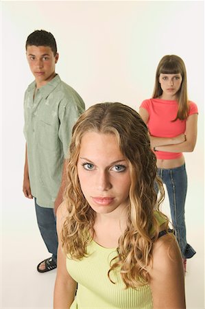 feminine young girl - Studio portrait of three teens. Stock Photo - Premium Royalty-Free, Code: 673-02187059