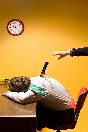 evidence photo corpse - Deceased man in office stabbed in the back Stock Photo - Premium Royalty-Free, Code: 673-02801399