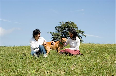 simsearch:685-02939247,k - Young couple playing with dog Foto de stock - Royalty Free Premium, Número: 685-02939246