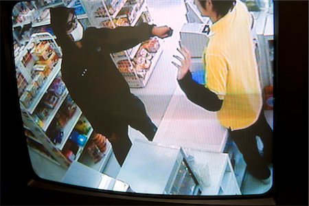 Image of security camera at convenience store Foto de stock - Sin royalties Premium, Código: 685-03081800