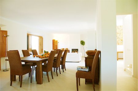 dinner table - Bright dining room Stock Photo - Premium Royalty-Free, Code: 689-05610365