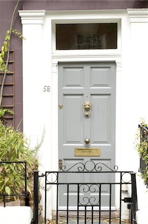 front door of home - Closed front door Stock Photo - Premium Royalty-Free, Code: 689-05610401