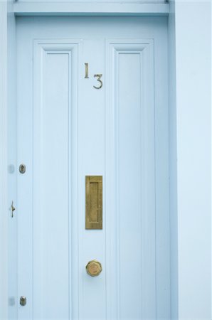 front door with number - Closed front door Stock Photo - Premium Royalty-Free, Code: 689-05610402