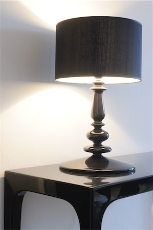 power of black - Lamp on a stool Stock Photo - Premium Royalty-Free, Code: 689-05610662