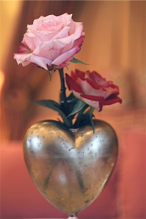 Roses en vase en forme de coeur Photographie de stock - Premium Libres de Droits, Code: 689-05610913