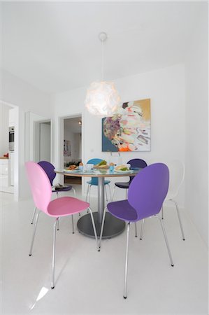simsearch:689-05612188,k - Modern bright dining room Stock Photo - Premium Royalty-Free, Code: 689-05611060