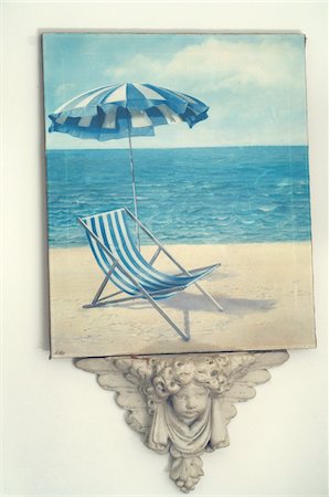 sun umbrella - Peinture sur un buste Photographie de stock - Premium Libres de Droits, Code: 689-05611402