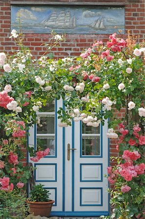 front door plant - Entrance to a country house Stock Photo - Premium Royalty-Free, Code: 689-05611907
