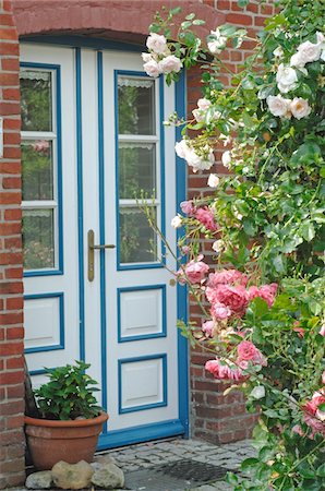 rustic flowers - Entrance to a country house Stock Photo - Premium Royalty-Free, Code: 689-05611910