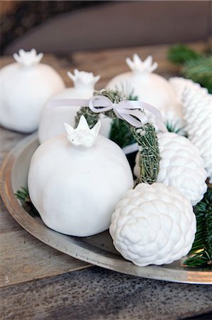 Décoration de Noël blanc Photographie de stock - Premium Libres de Droits, Code: 689-05612040