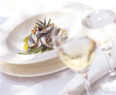 Seafood and white wine Foto de stock - Sin royalties Premium, Código: 689-05612586