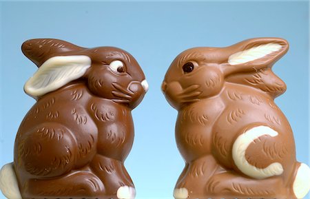 Lapins de Pâques au chocolat Photographie de stock - Premium Libres de Droits, Code: 689-03124703