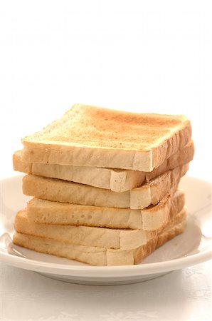 Toast on a plate Foto de stock - Sin royalties Premium, Código: 689-03126629