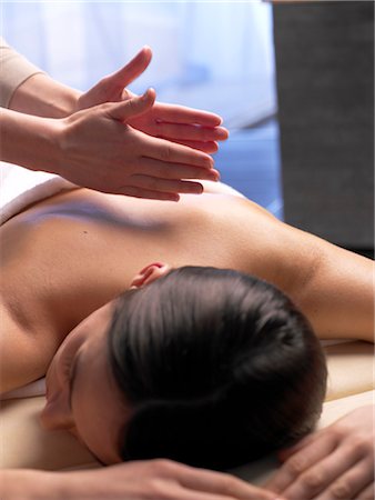 spa model - Woman getting a massage Stock Photo - Premium Royalty-Free, Code: 689-03127281